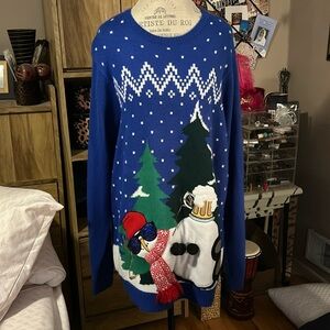 Jolly Sweater Snowman Beer Ugly Christmas Sweater - 2XL